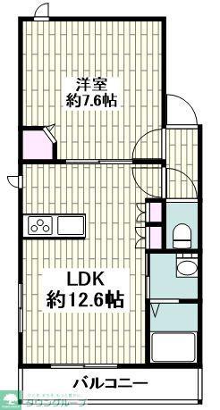 MONTAGNEモンターニュ(1LDK/2階)の間取り写真