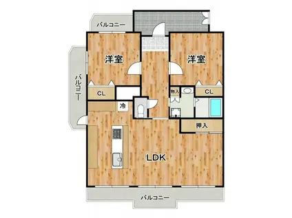 シティハイツこの花(2LDK/12階)の間取り写真