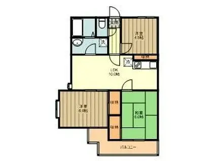 エクセルコート(3LDK/2階)の間取り写真