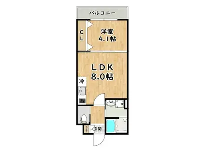 H-MAISON御幣島III(1LDK/2階)の間取り写真