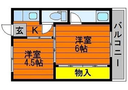ソラーナ川辺 I(2K/3階)の間取り写真