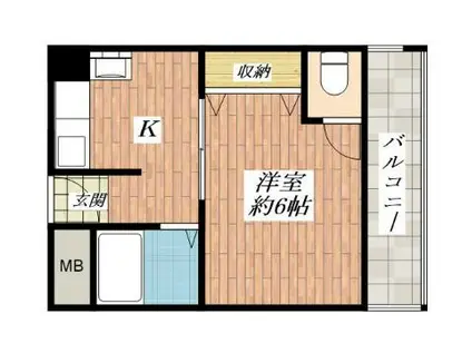 第2椿マンション(1K/3階)の間取り写真