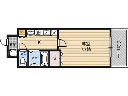 M´プラザ蒲生四駅前(1K/4階)の間取り写真