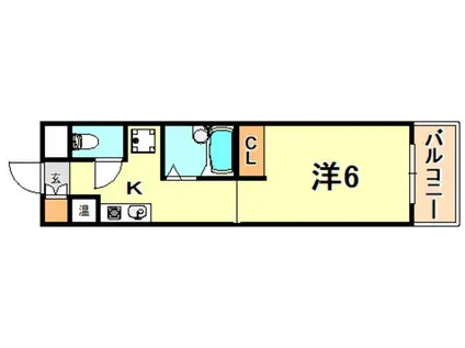 アンジュパンシオン(1K/2階)の間取り写真