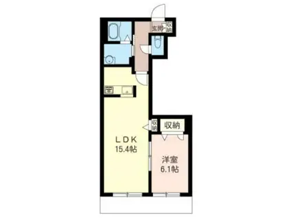 HAUS DES MEERES(1LDK/1階)の間取り写真