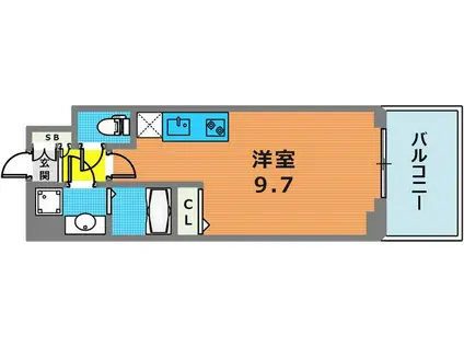 アプリーレ神戸元町(ワンルーム/6階)の間取り写真