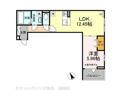 セレスティア四つ木I(1LDK/2階)の間取り写真