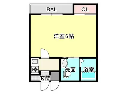 アドバンス俊徳(1K/2階)の間取り写真