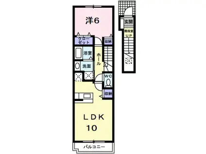 ベル デーアI(1LDK/2階)の間取り写真