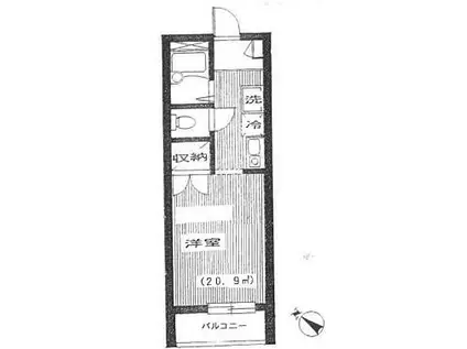 メゾンラ・プルミエール(ワンルーム/1階)の間取り写真