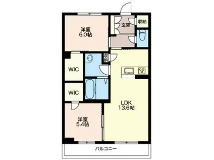 マストライフ幕張(2LDK/2階)の間取り写真