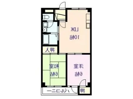 カーサ・デルソール(2LDK/2階)の間取り写真