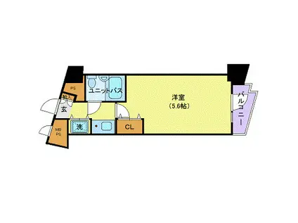 有楽町線 護国寺駅 徒歩5分 無 8階オートロック 4月上旬入居可(1K/8階)の間取り写真