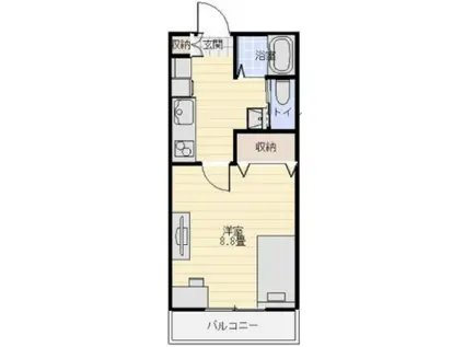 ウエストガーデンII(1K/3階)の間取り写真