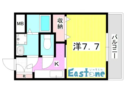 ラ・フォーレ郡元(1K/2階)の間取り写真