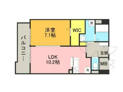 キルンズ高取(1LDK/7階)の間取り写真