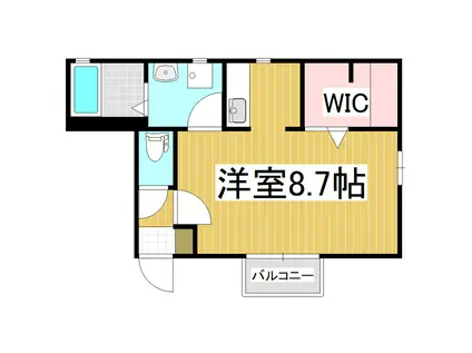 シャルム城東A(1K/2階)の間取り写真