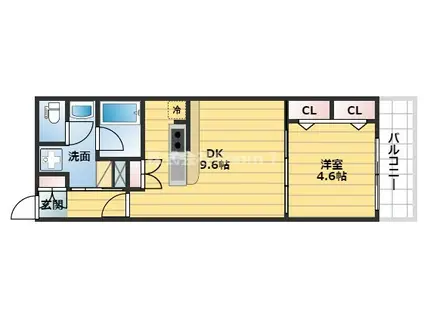 アーバネックス・大手前(1LDK/4階)の間取り写真