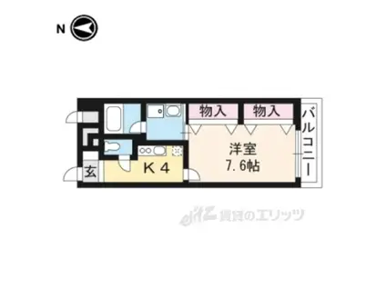 烏丸アネックス2(1K/11階)の間取り写真