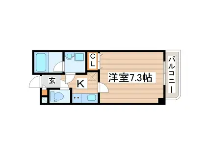 BLEU CIEL(1K/2階)の間取り写真