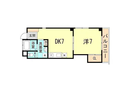 エンジェル坂下(1DK/2階)の間取り写真