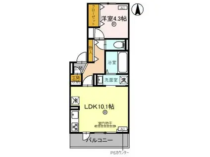アドラブール(1LDK/2階)の間取り写真