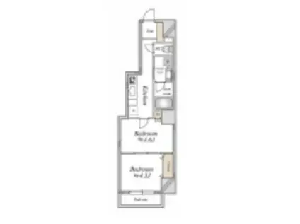 CLASSEUM飯田橋 CLASSEUM飯田橋 クラシアム飯田橋(2K/3階)の間取り写真