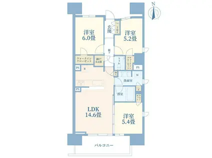 シティタワー品川パークフロント(3LDK/15階)の間取り写真