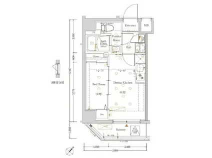 LOG東京スカイツリー(1DK/7階)の間取り写真