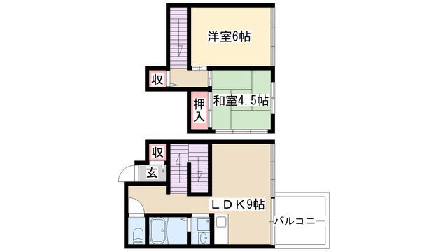 宇佐美マンション(2LDK/3階)の間取り写真
