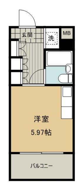 アーク狭山NO1(ワンルーム/4階)の間取り写真