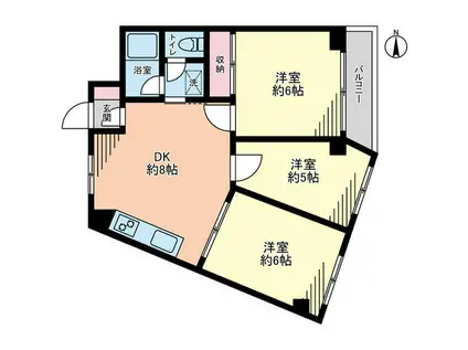 光和壱番館(3LDK/4階)の間取り写真