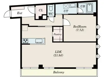 M-54(1LDK/2階)の間取り写真
