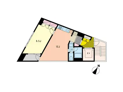 ウィン白金台(1LDK/2階)の間取り写真