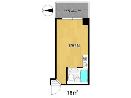 エムエスエイ山王(ワンルーム/1階)の間取り写真