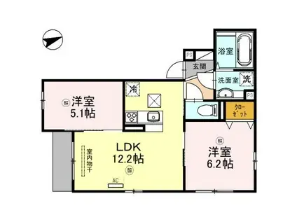 D-ROOM北斎(2LDK/1階)の間取り写真