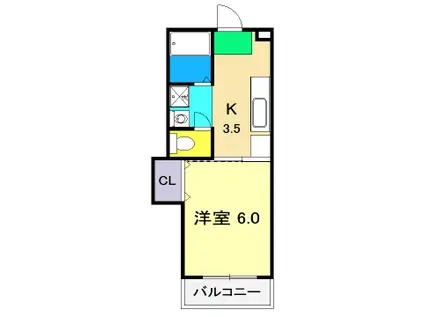 CABANA HOUSE(1K/2階)の間取り写真