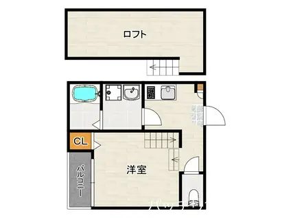 リヴェール貝塚(1K/1階)の間取り写真