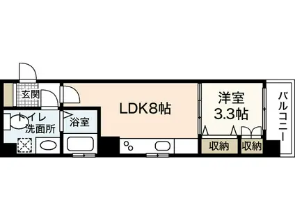 小町グランデ(1LDK/4階)の間取り写真