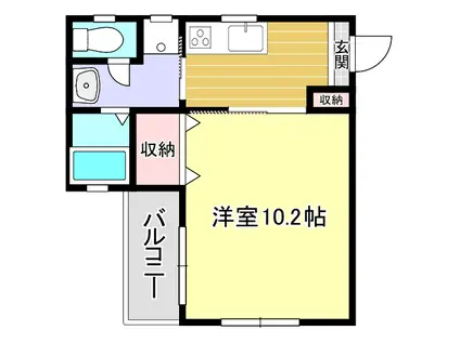 久木原ビル(1K/3階)の間取り写真