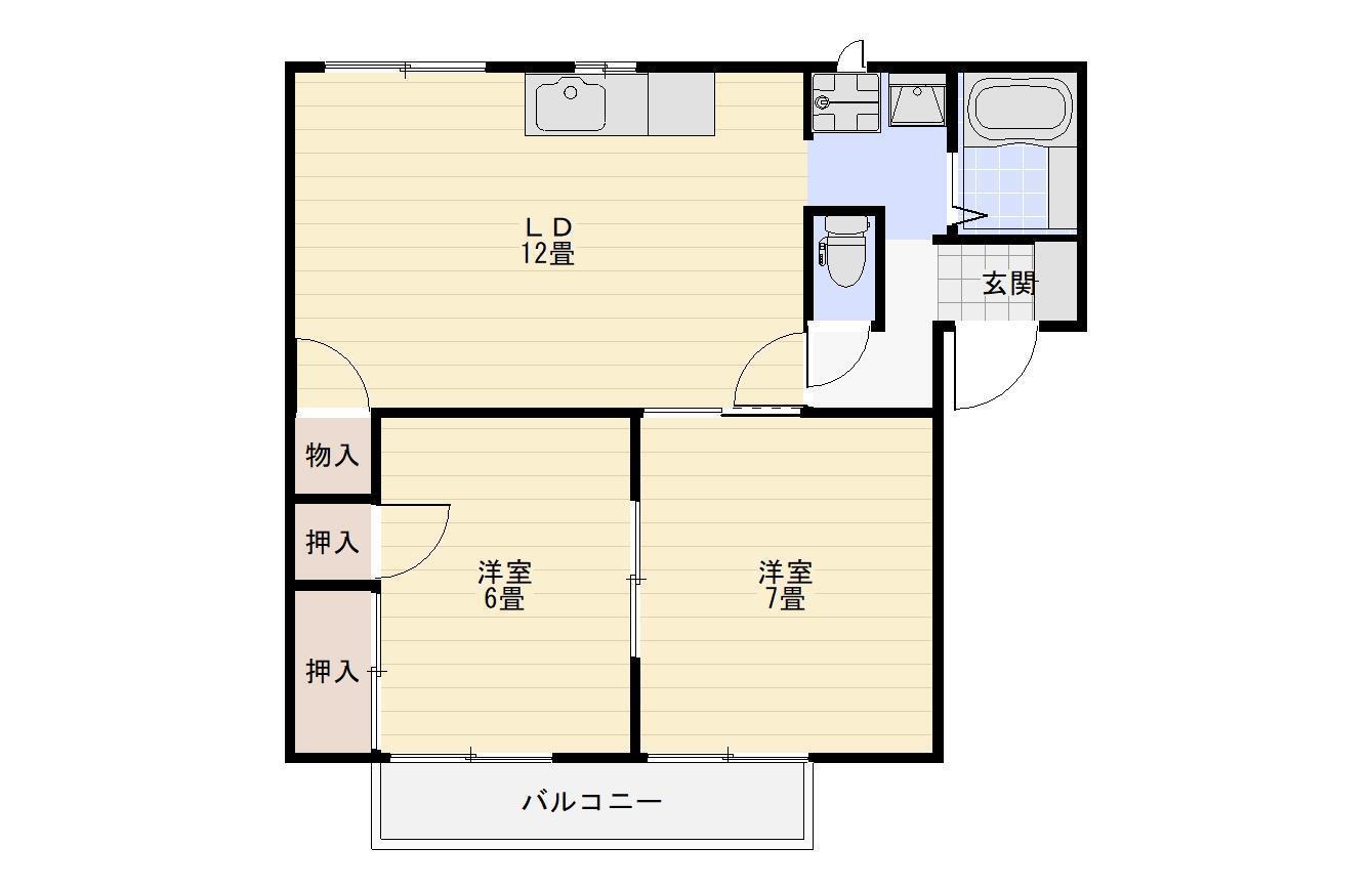 グリーンハイツ(2LDK/2階)の間取り写真