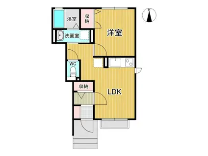 コーポキリシマII(1LDK/1階)の間取り写真