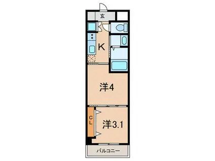 NU伊丹駅前(2K/3階)の間取り写真