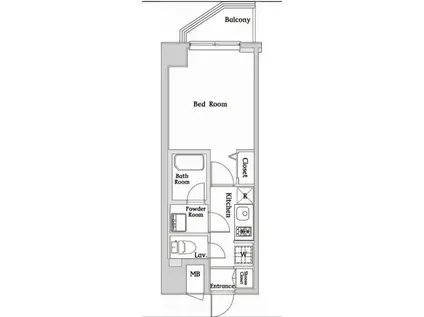 ハーモニーレジデンス西麻布(1K/5階)の間取り写真