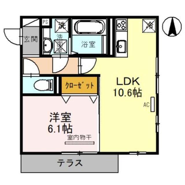 シエロ ベラーノ(1LDK/3階)の間取り写真