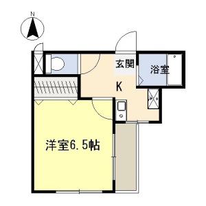 タウンハイツ天池(1K/3階)の間取り写真