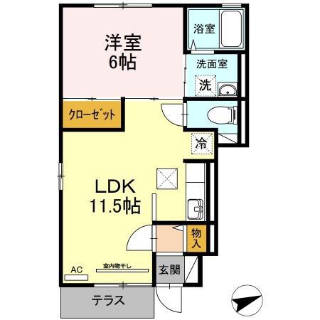ピュアメゾン(1LDK/1階)の間取り写真
