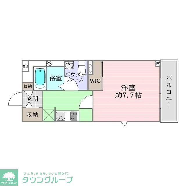 シュライン(1K/4階)の間取り写真