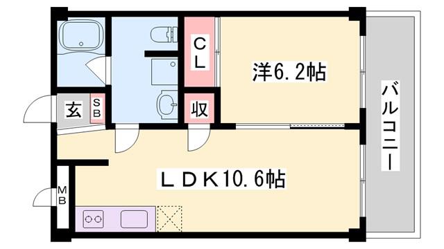 ディオミオ(1LDK/3階)の間取り写真