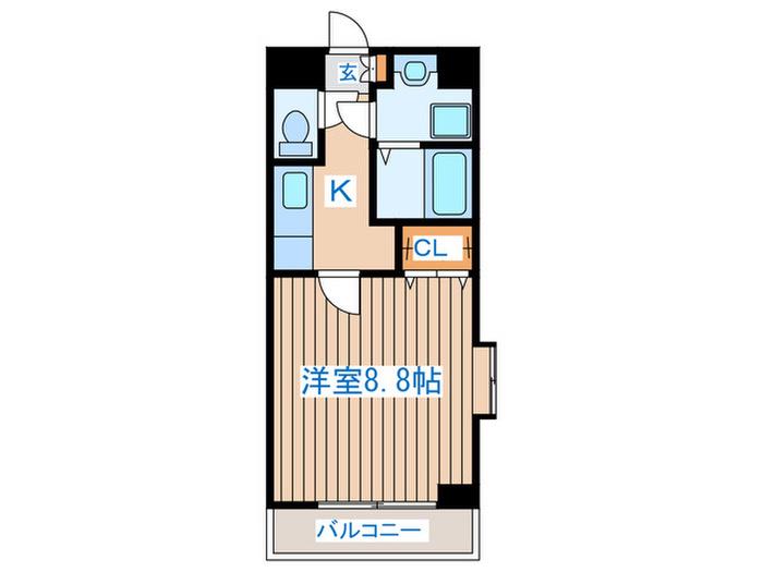 ドリームポートKI(1K/3階)の間取り写真